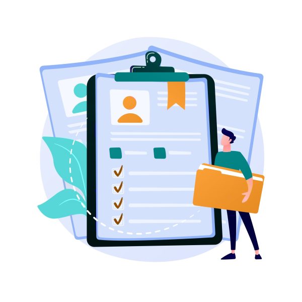Employees CV, candidates resume. Corporate workers, students ID isolate flat design element. Job applications, avatars, personal information. Vector isolated concept metaphor illustration